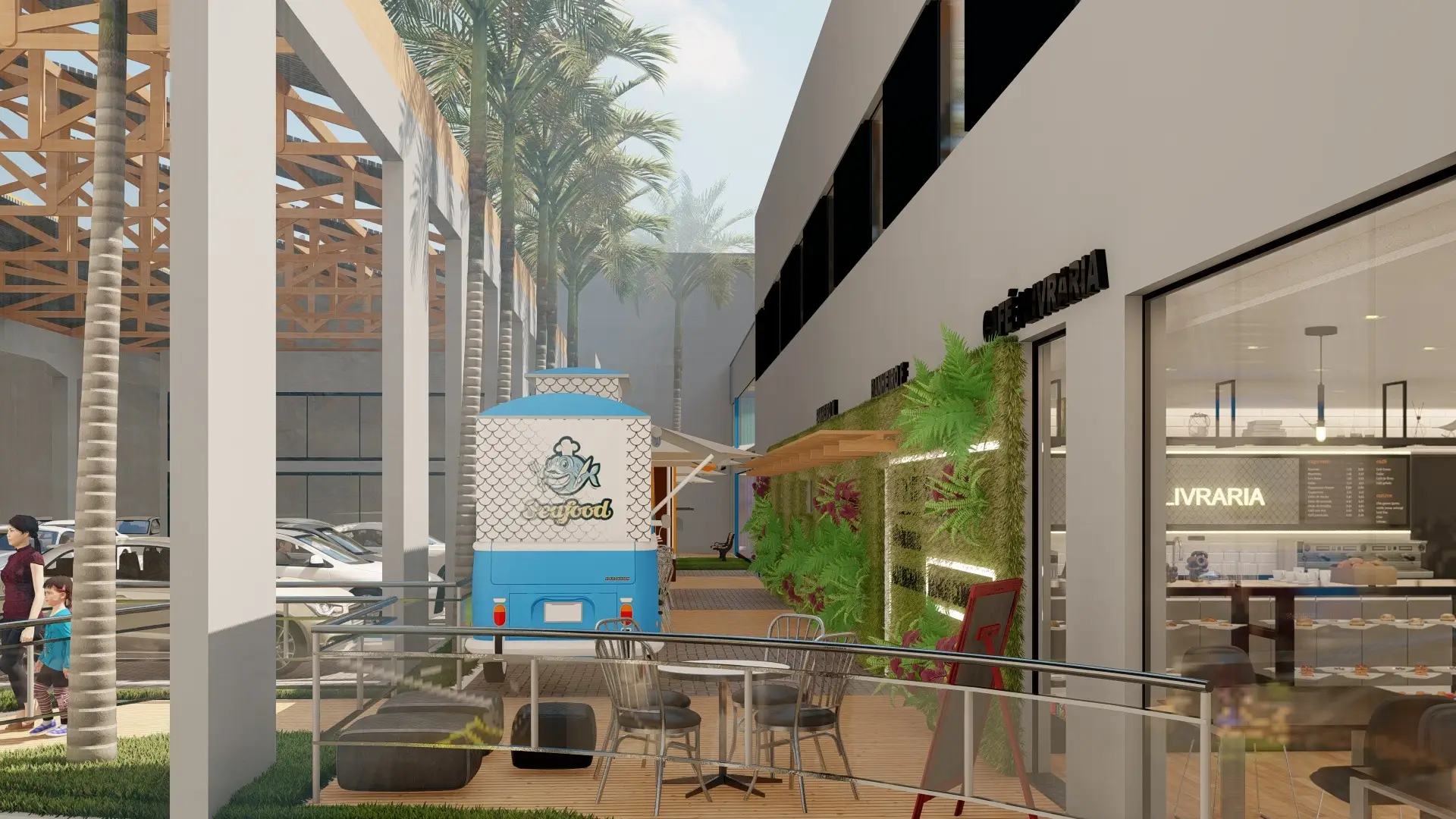 Espaço com FoodTrucks