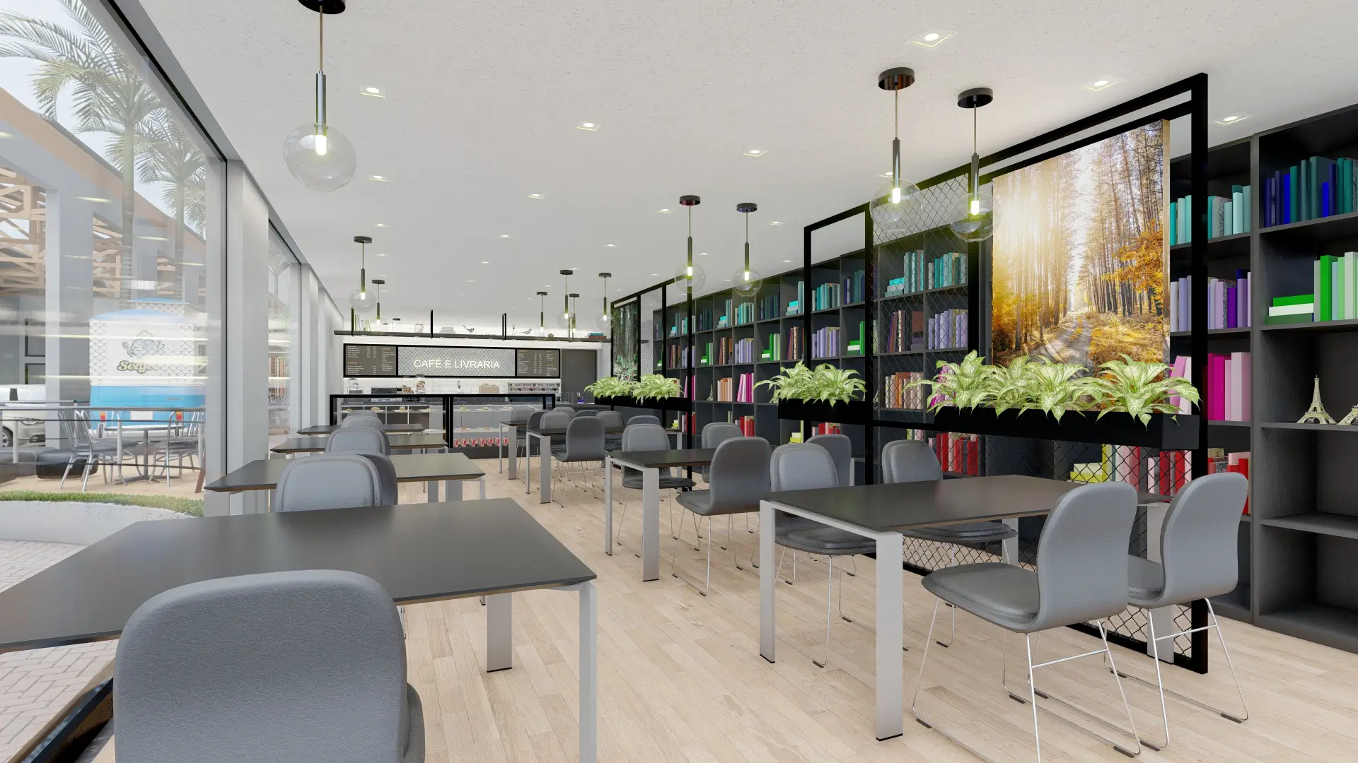 Cafeteria e Livraria